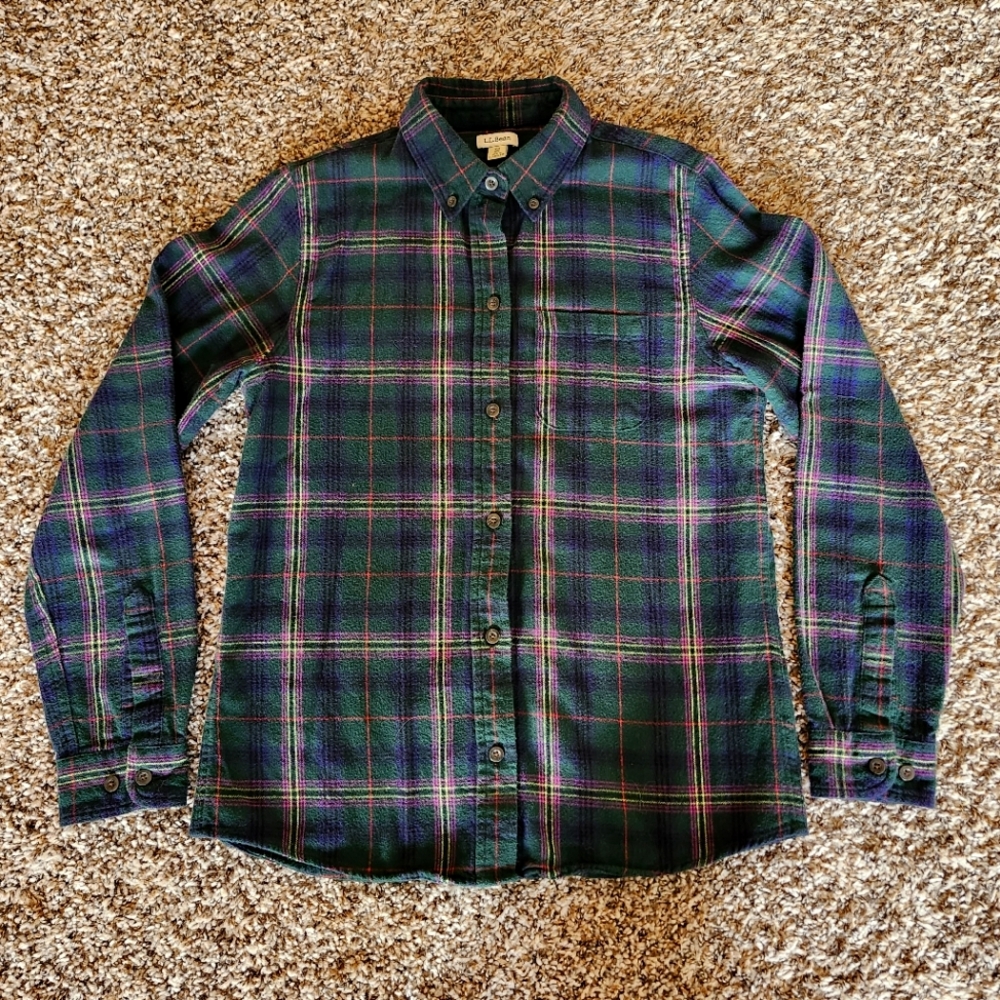 L.L.Bean Scotch Plaid Flannel Button Down Shirt